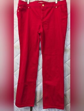 SO SLIMMING BY CHICOS WOMEN'S REGULAR RED JEANS SIZE 3X